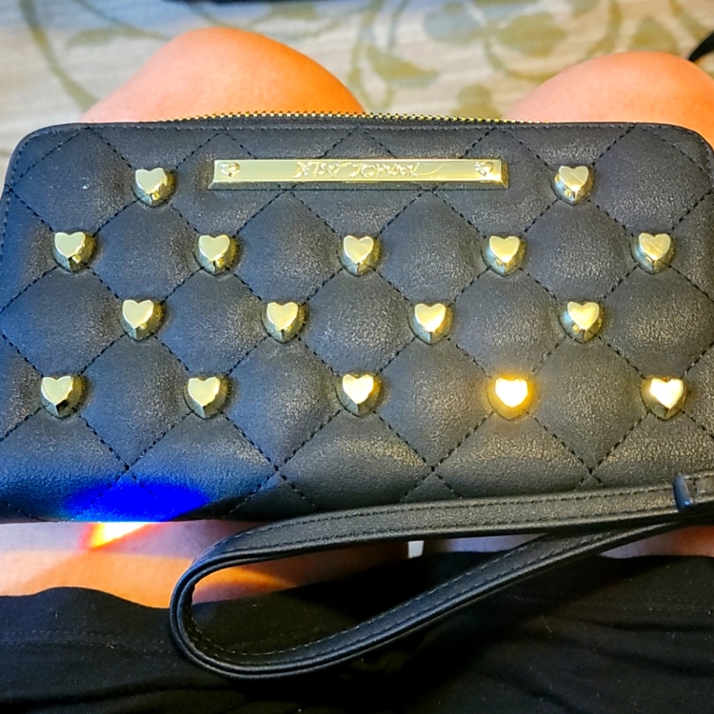 Heart studded betsey Johnson wallet